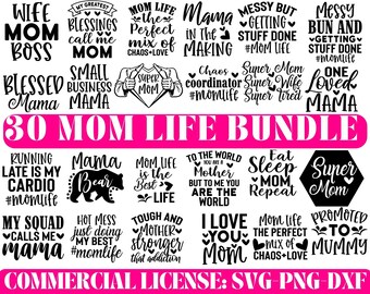 Mom Life SVG Bundle: Funny Mom Quotes (Digital Download)