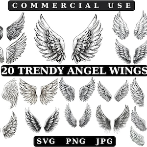 Angel wings SVG,Wing Bundle svg,Angel wings Sketch PNG,Wings shape,Wing shape,DXF,Cut file,Cricut,Silhouette,Commercial use,Instant download