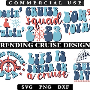 Cruise Squad 2023 Svg, Bon Voyage Svg,Retro Cruise Diva Png,Family Trip 2023 Svg,Boozin & Cruisin, I Need Vitamin Sea Svg,Family Cruise Svg