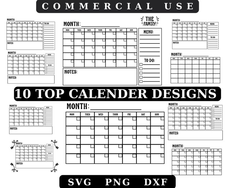 Calendar SVG Calendar Cricutcalendar Svg Bundlehome Decor Etsy Australia