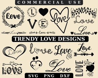 Love SVG Bundle: Heart Icons, Wedding & Valentine Designs (Digital Download)