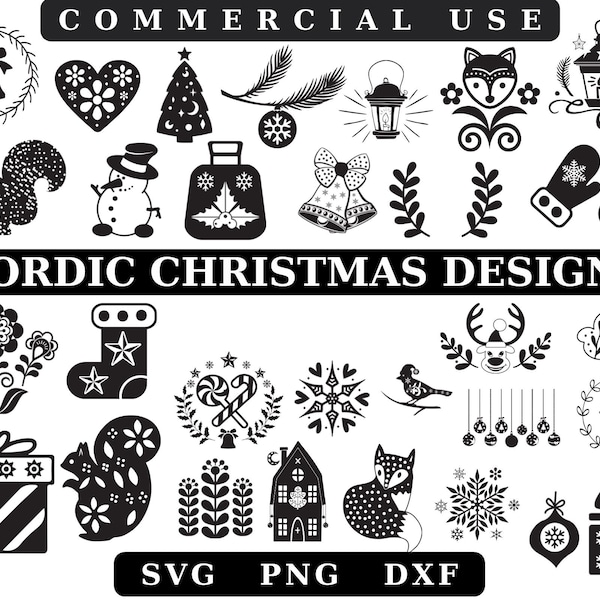 Scandinavian Nordic Christmas svg,Scandinavian christmas,Folk art christmas,Christmas,Flower christmas,Christmas tree,Nordic Christmas,Folk