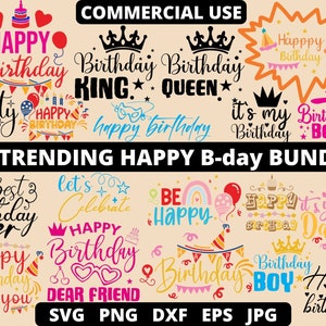 Happy Birthday svg - Best Wishes Hand Lettered  - Birthday Party Svg Png- Birthday cake svg - Birthday Queen King svg - Clipart - B-day Png