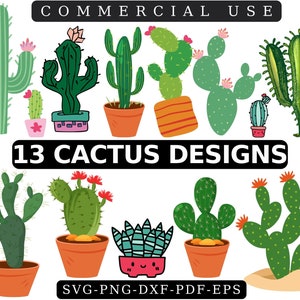 CACTUS SVG, Cactus SVG Cut Files Bundel voor Cricut, Png, Dxf, Cactus Cut bestand, Cricut, Silhouet, Commercieel gebruik, Cactus Clipart
