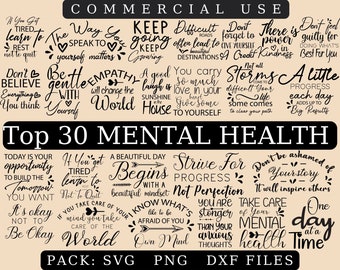Mental health SVG - Inspirational svg -  Positive SVG - Motivational SVG - Hope Svg - Mental Health Awareness - Cut Files for Cricut png