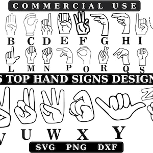Pacote SVG de sinais de mão, sinal de mão direita, sinal de ok, sinal de mão de paz, sinal V, símbolo de mão, formato de amor de mão, gestos de mão svg, sinais de mão svg, 10