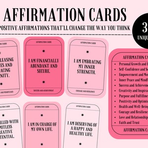 Cartes d'affirmation 360 Carte quotidienne Croissance personnelle Développement Confiance en soi Estime de soi Autonomisation Motivation Paix Pleine conscience Inspiration