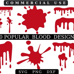 Blood Splatter SVG Bundle, Blood Svg,halloween Blood SVG, Dripping Svg