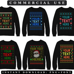 Hässlicher Pullover svg + Schrift, Bundle svg, hässliche Weihnachten Vorlagen für Cricut, Silhouette Dxf, Schneideplotter, Drucker, Aufbügeln auf Png, Jpg, Eps,9