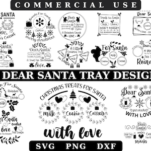 Estimado Santa Tray SVG Bundle, Christmas SVG, Santa Tray SVG, Santa Plate svg, Santa Milk Cookies svg, Cookies for Santa svg, Milk for santa svg