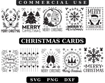 Christmas Card SVG Bundle: Layered Card Designs (Digital Download)