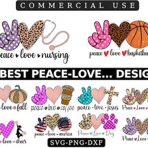 Peace Love Sublimation Png, Peace Love Dog Png, Cowhide, Peace Love Coffee, Peace Love, Sublimation diseña descargas para vaso, Leopardo