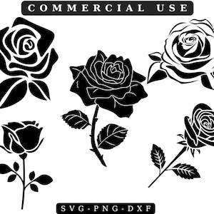 Rose Svg, Rose Clipart, Rose Silhouette, Rose Svg Cut File, Rose Vector, Rose Svg cut files for Cricut, Red Roses Svg, Flowers Svg, Cricut,9