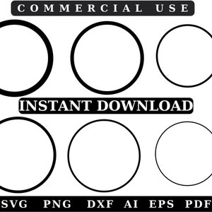 Circle Frames SVG: Stroke Widths Bundle (Digital Download)