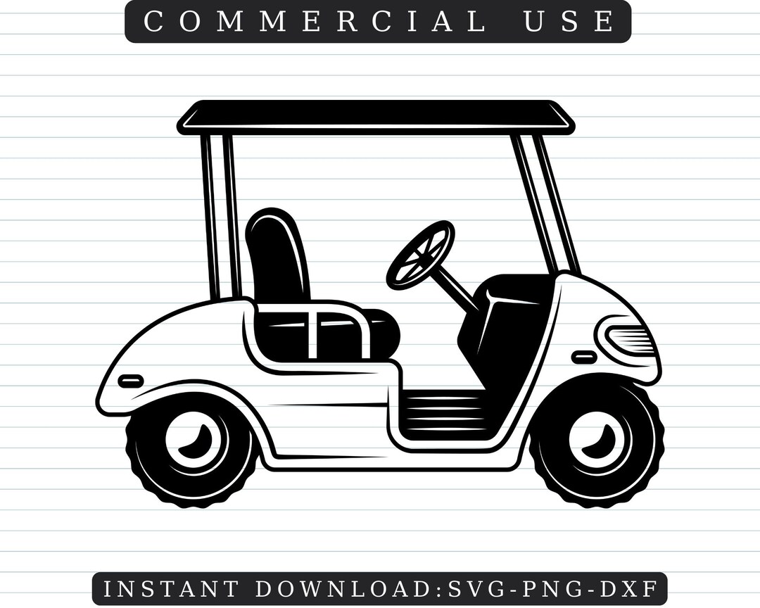 GOLF CART SVG File, Golf Cart Png, Golf Cart Car Buggy Electric