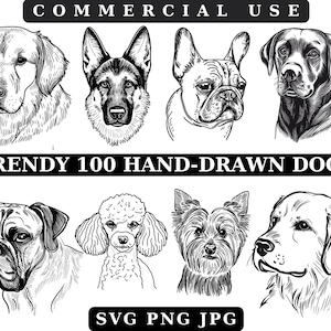 Clipart de cabeça de cachorro, arquivos de corte Svg de cabeça de mãe de cachorro para Cricut, amante de cachorro svg, raça de cachorro Svg, labrador retriever buldogue francês pastor alemão dourado