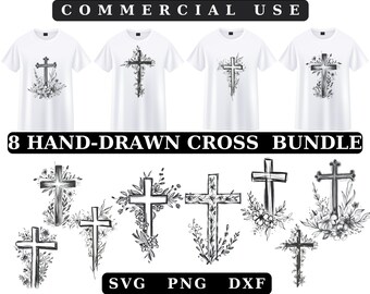 Cross SVG Bundle, Grunge Cross Svg, Old Rugged Crosses Svg, Religious ...