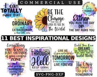 INSPIRATIONAL QUOTES PNG, Inspirational Motivational Sublimation, Inspirational Svg, Watercolor Quotes Png, Sublimation Designs Downloads