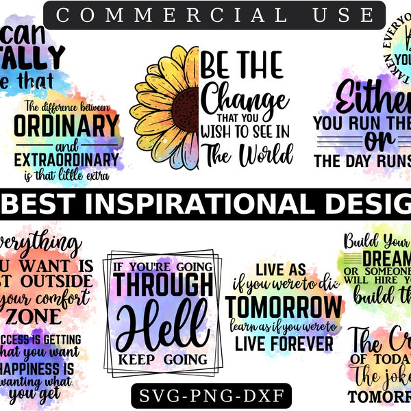 CITATIONS INSPIRATIONNELLES PNG, Sublimation Motivation Inspirante, Svg Inspirant, Aquarelle Citations Png, Sublimation Designs Téléchargements