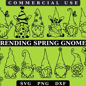 Spring Gnome svg, Garden Gnomes Svg, Daisy Spring Gnomes Svg, Gnomes Bundle svg, Gnome svg, Gnome Cut File, Cut Files, svg png pdf