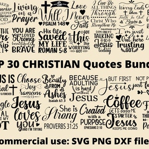Christliche Zitate Bundle SVG, Glaube Bundle SVG, Schrift, Bibelvers Bündel, religiöse SVG, Cricut Cut Dateien, Jesus, Gott, Glaube Clipart