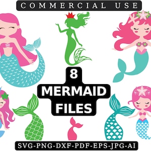 MERMAID SVG - Clipart de sirène - Queue de sirène Svg Png Dxf - Sea Summer Mer Mama Svg- Cricut - Bundle Layered Item - Digital Vector Cut File
