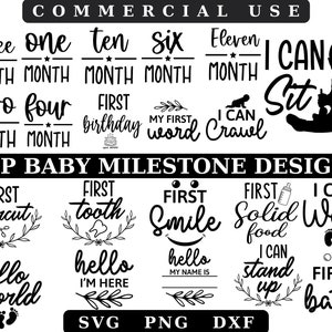 Baby mijlpaal svg, Hallo wereld svg, Pasgeboren teken svg, Baby Maand SVG, Geboorte Stats Svg, Baby Rounds Svg, Cute Baby Zeggen svg, Baby SVG Bundel