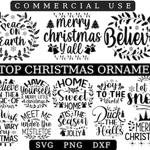 Christmas Ornament SVG Bundle: Holiday Cut Files (Digital Download)