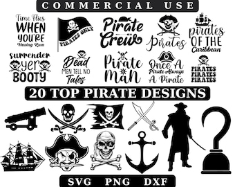 Pirate SVG Bundle: Skull, Ship, Map Cut Files (Digital Download)