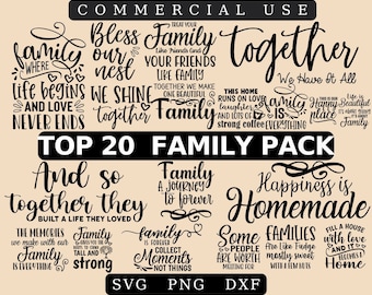 Family Quotes SVG Bundle, Family Sign, Home Decor Svg, Cut File Cricut ...