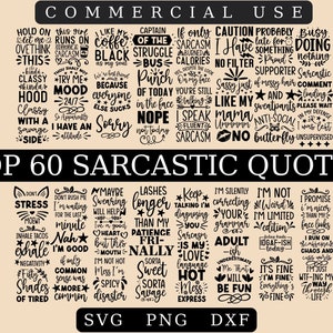 Sarcastic Quotes SVG Bundle: Funny Sarcasm Designs (Digital Download)