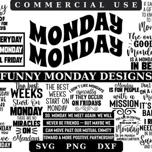 Segunda-feira Svg, camisa sarcástica de segunda-feira, camisas engraçadas de segunda-feira svg, caneca de segunda-feira Svg, domingo Svg, inspiração de segunda-feira, arquivos para Cricut, presente de segunda-feira Svg