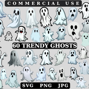 Gespenst Bundle Png, Gespenst SVG, Halloween Png, niedliches Gespenst, Gespenst Clipart, Halloween Clipart, Gespenst Dateien für Cricut, Gespenst Silhouette