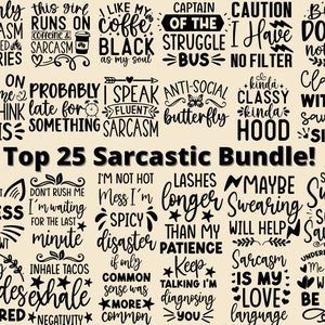 Sarcastic Quotes SVG Bundle: Funny Sassy Sayings (Digital Files)