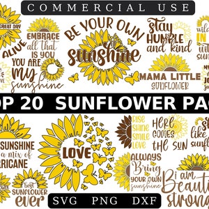 GIRASSOL SVG - Pacote Cricut - Girassol Svg Png Tumbler Layered - Popular Agora Girassol - Meio Girassol Design Svg - Saúde Mental - Ptsd