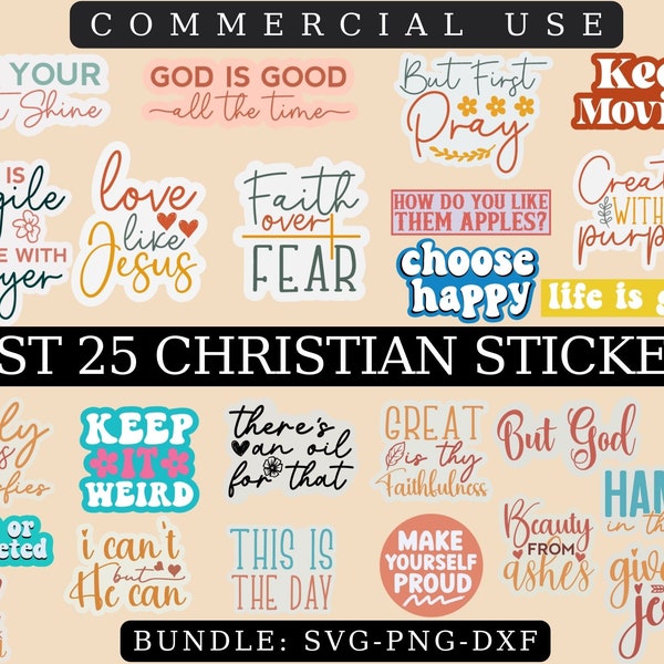 RELIGIOUS STICKERS SVG, Religious sticker bundle, Bible stickers Png, Printable Stickers Religious, Christian Jesus God stickers, Cricut