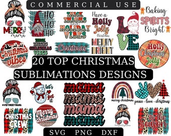 Christmas Sublimation Bundle,Christmas Silhouette Sublimation, Christmas SVG,Christmas PNG,Christmas shirt SVG,Merry Christmas svg,Instant