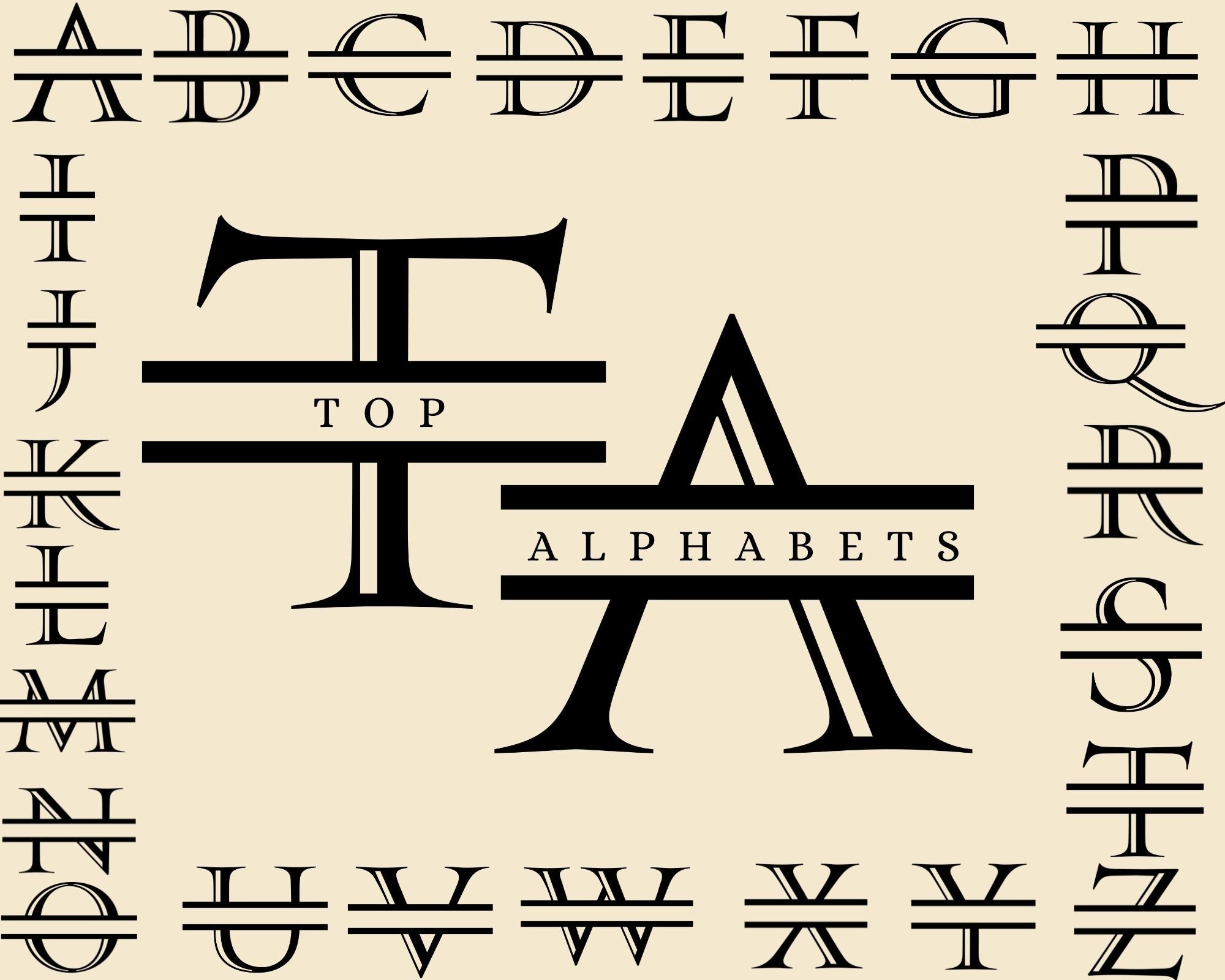 Split Monogram SVG: Fancy Alphabet Letters (digital Download) - Etsy
