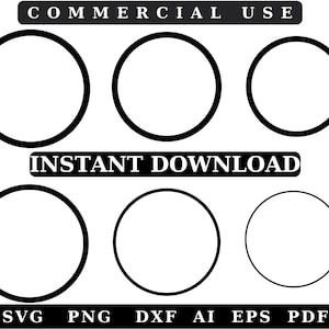 Circle Frames SVG: Stroke Widths Bundle (Digital Download)