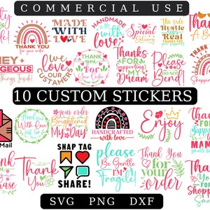 Custom Digital Stickers SVG PNG JPG Hand Lettered, Packaging Sticker for small business png