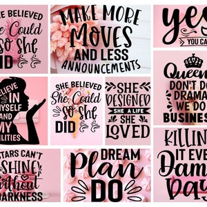 Trendy 30 Lady Boss svg - Strong Women Bundle SVG - Woman Quotes SVG - Girl Power svg - Feminist svg - Cut Files for Cricut and Silhouette