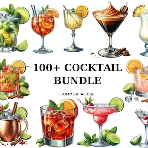 Clipart cocktail ad acquerello, cocktail d'autore, illustrazioni di alcol, bevande analcoliche, clipart di birre, clipart di bevande, Aperol spritz