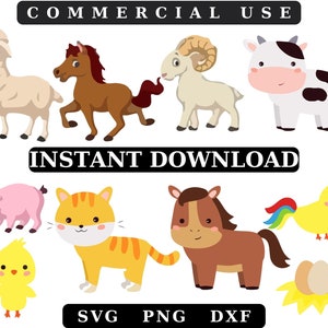 Farm Animals Svg Bundle Animals Svg Pig Sheep Horse Donkey Cow Chicken Svg Baby Farm Animals Svg Farm Svg Digital Download,9
