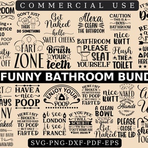 Grappige Badkamer Svg Bundel - Scheten Zijn Altijd Grappig SVG - Heb Een Mooie Poep - Afwassen Svg - WC Svg - Mooie Kont Svg - Get Naked Svg - Flush Png