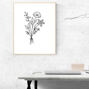 Bouquet Svg Bundle Flowers Svg Png Hand Drawn Floral Svg Wildflowers ...