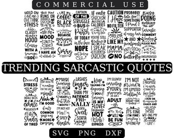 Sarcastic Quotes SVG Bundle: Funny Sarcasm Designs (Digital Download)