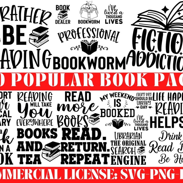 Reading SVG Bundle, Book Svg, Books SVG Bundle, Book Lover svg Cut Files, Book quotes SVG, Library Svg, Book Lover svg Bundle, Cameo Cricut