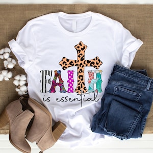 Cross Png, FAITH is essential, Faith Sublimation Png File,  Chistian Sublimation, Leopard Faith Cross Png, Trendy Quotes,Sublimation Sayings