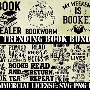 Trending Book SVG Bundle - Bookworm Svg - Book Png - Reading Svg ...