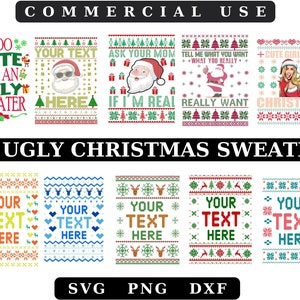 Brutto maglione di Natale SVG, bundle maglione brutto, Natale in formato SVG, brutto maglione di Natale, brutta felpa di Natale, brutto maglione, felpa, 10